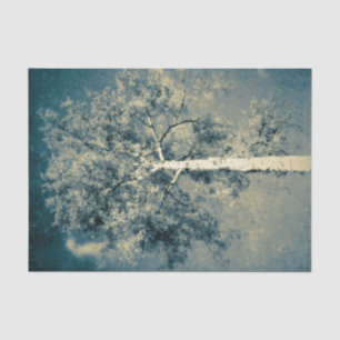 Papel De Seda Bosque de árboles con textura vintage contra cielo