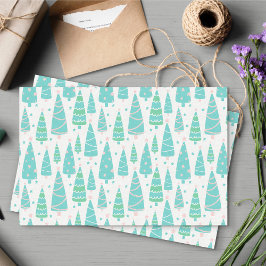 Papel De Seda Bosque de árboles de Navidad Pastel