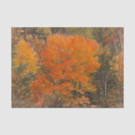 Papel De Seda Bosque de arboles otoñales bosque naranja boceto a