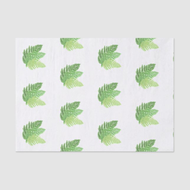 Papel De Seda Bosque de bosques de bosques de helechos verdes (Anverso)