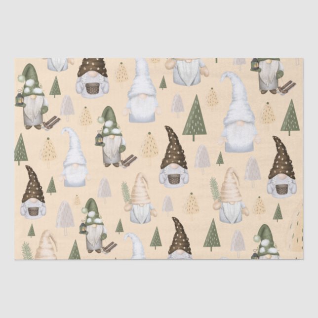 Papel De Seda Bosque de Gnomos Beige (Anverso)