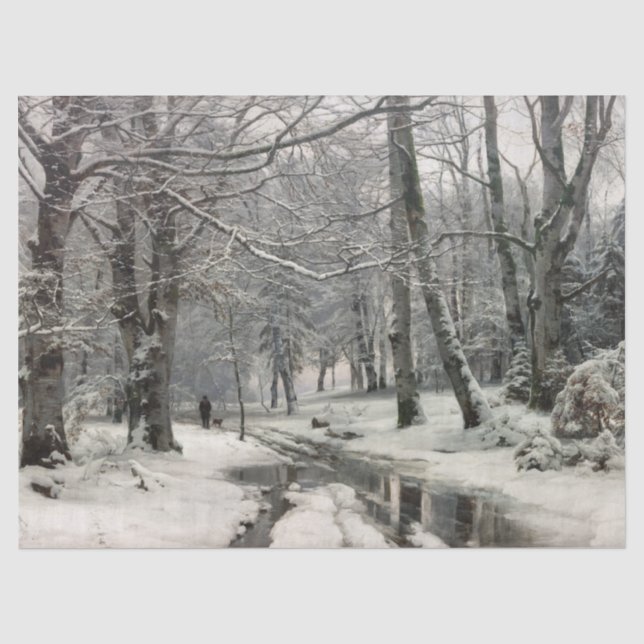 Papel De Seda Bosque de hayas, invierno por Anders Andersen-Lund (Anverso)