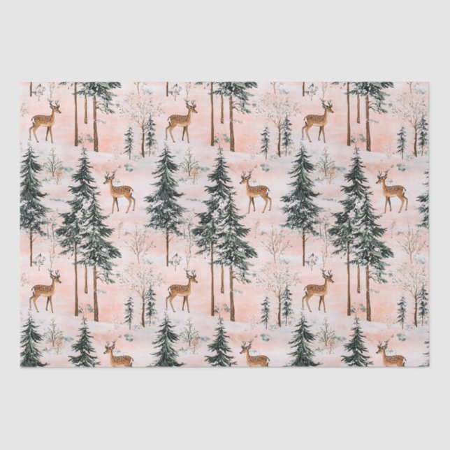 Papel De Seda Bosque de invierno encantado (Anverso)