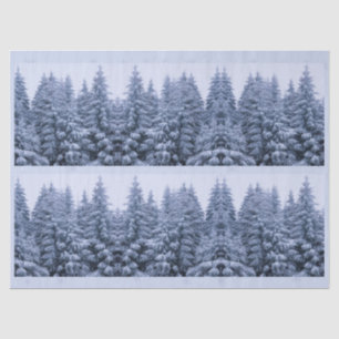 Papel De Seda Bosque de invierno mágico - azul,