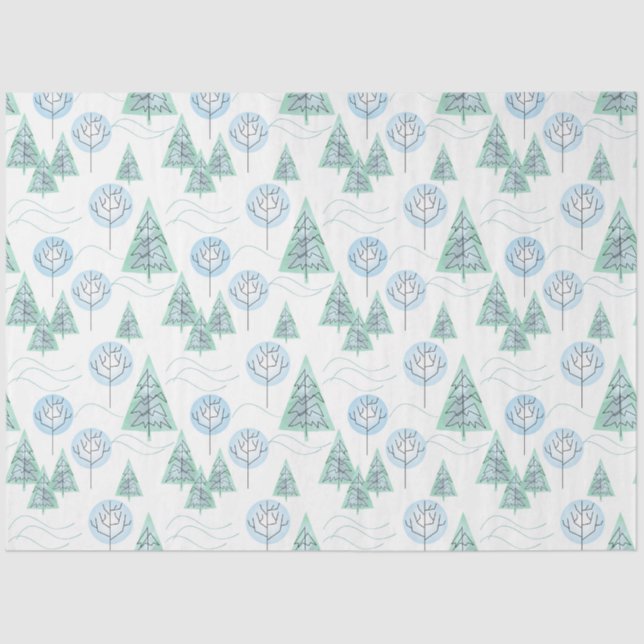 Papel De Seda Bosque de navidades, árboles de Navidad, árboles,  (Anverso)
