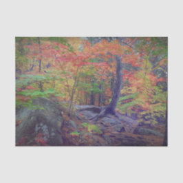Papel De Seda Bosque de otoño árboles rojo naranja verde bosque