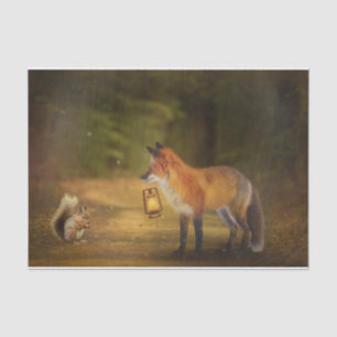 Papel De Seda Bosque de otoño de Fox Squirrel