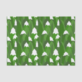 Papel De Seda Bosque de Pinos Nevado