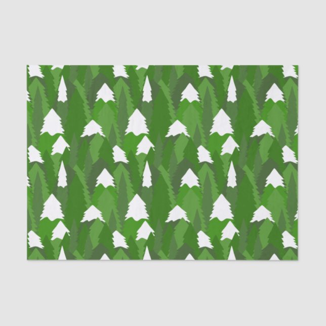 Papel De Seda Bosque de Pinos Nevado (Anverso)