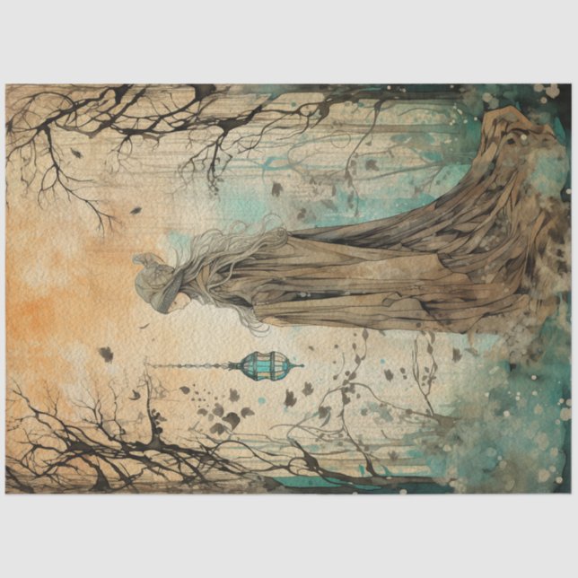 Papel De Seda Bosque de primavera de la tierra de los hados Bruj (Anverso)