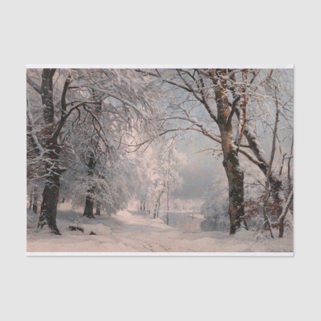 Papel De Seda Bosque En Invierno (Anverso)