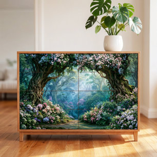 Papel De Seda Bosque Encantado Arco Decoupage Lavanda Brumoso
