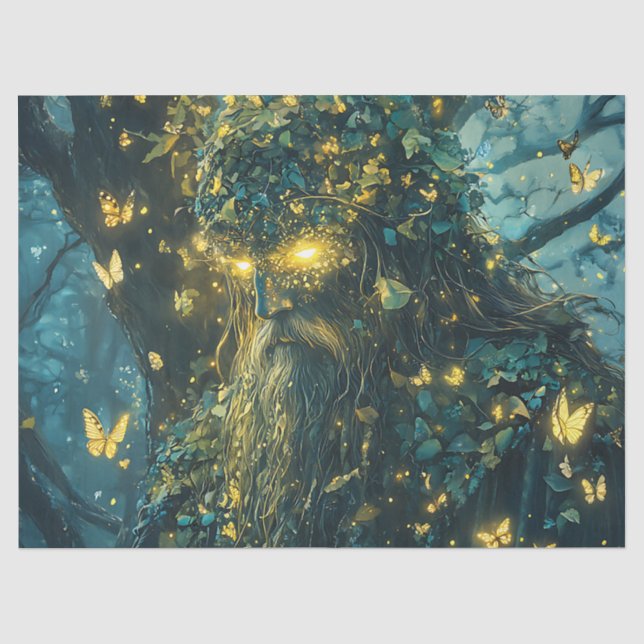 Papel De Seda Bosque Encantado de Mariposas Diosa (8) (Anverso)