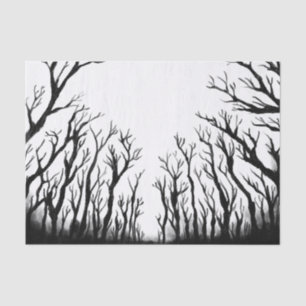 Papel De Seda Bosque espeluznante árboles espantosos sombras osc