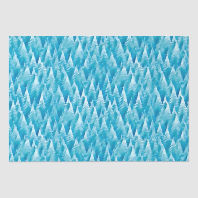Papel De Seda Bosque fractal azul (Anverso)