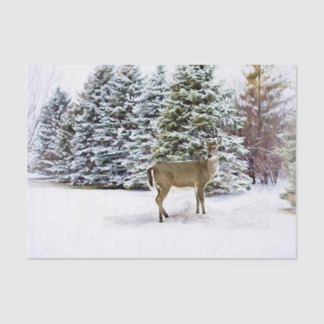 Papel De Seda Bosque invernal de maravillas con artesanía de Nav (Anverso)