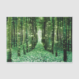 Papel de Seda Bosque Mágico Verde Misterio