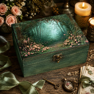 Papel De Seda Bosque Niebla Teal Rosa Rosada Piedra Camino Decou