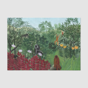 Papel De Seda Bosque tropical con monos Rousseau Bella Artes