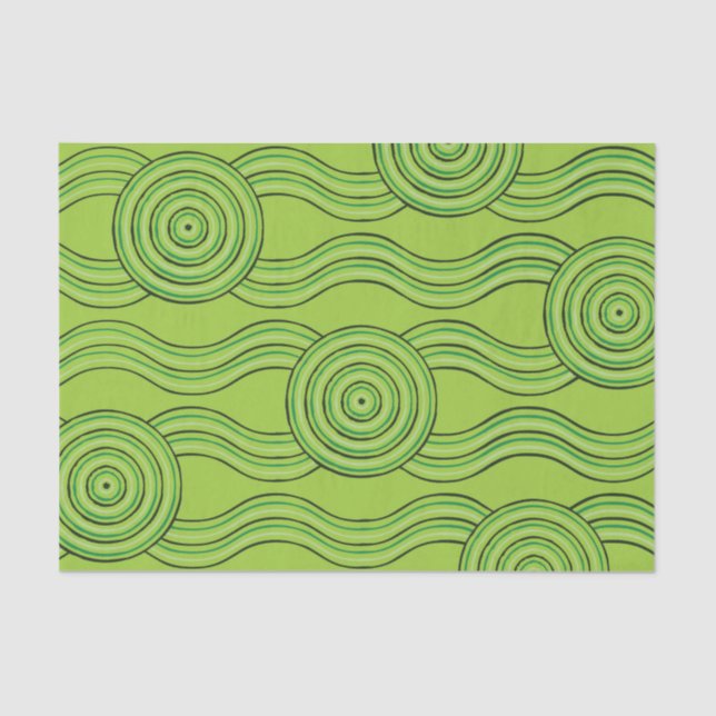 Papel De Seda Bosque tropical de arte aborigen (Anverso)