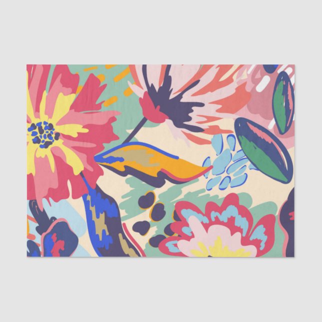 Papel De Seda Bosque y rosas (Anverso)