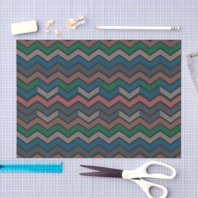 Papel De Seda Bosques en zigzag de tierra oscura (Artesanía)