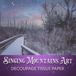 Papel De Seda Bosques Nevados Hermosos Decoupage de Invierno Rús