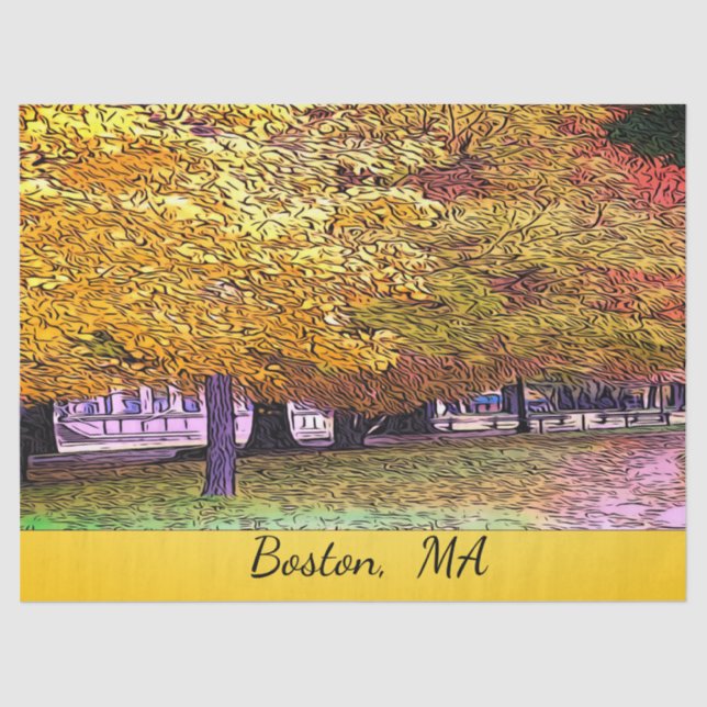 Papel De Seda Boston, Massachusetts Fall Foliage (Anverso)