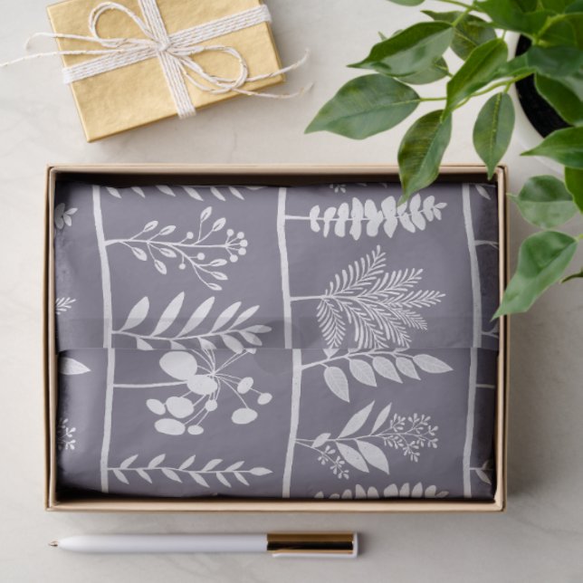 Papel De Seda Botanic Rhythm Botanical Silhouettes Mute Lavender (Regalo )