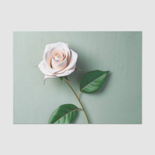 Papel De Seda Botánica elegante de la Rosa Blanca