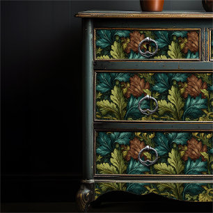 Papel De Seda Botánica verde victoriana estilo William Morris