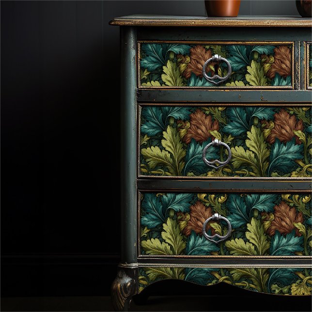 Papel De Seda Botánica verde victoriana estilo William Morris (Subido por el creador)
