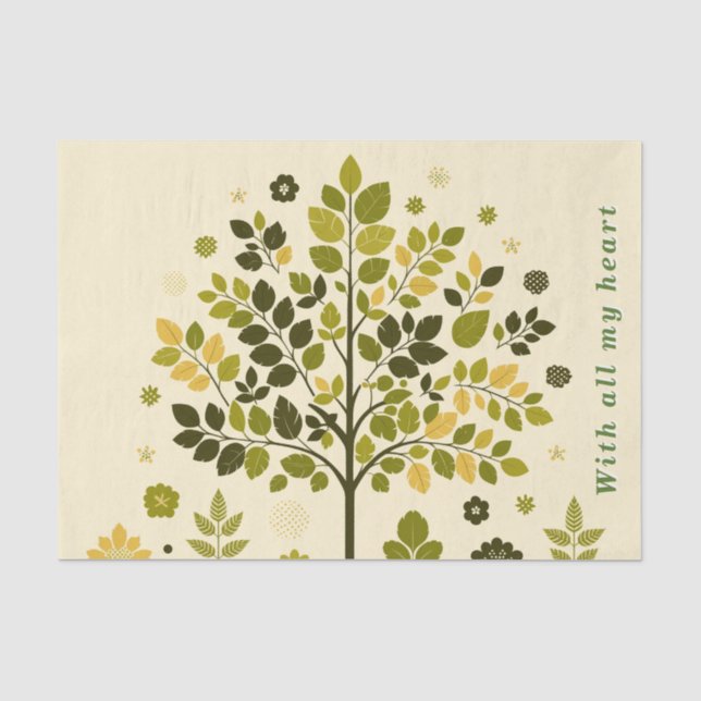 Papel De Seda Botanical Tree To From Handmade with gift (Anverso)