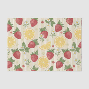 Papel De Seda Botánico Antiguo de Fresa y Cítricos