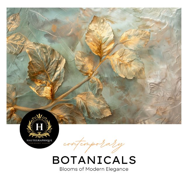 Papel de Seda Botánico con Hoja de Oro (Subido por el creador)