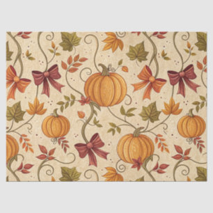 Papel De Seda Botánico de calabaza acogedor patrón continuo de o