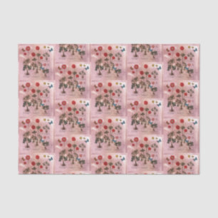 Papel De Seda Botánico de Floral Rosa
