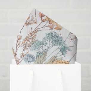 Papel De Seda Botánico de flores silvestres