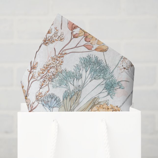 Papel De Seda Botánico de flores silvestres (Bolsa de regalo)