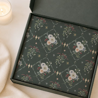 Papel de seda botánico de Navidad