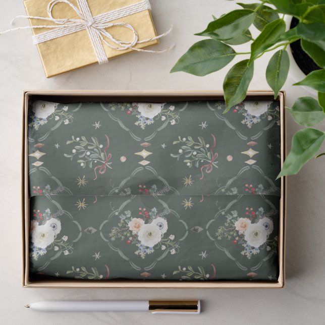 Papel de seda botánico de Navidad (Regalo )