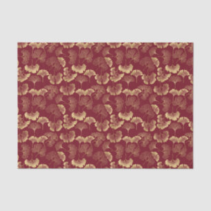 Papel De Seda Botánico de Oro de Lujo en Rojo para un Estilo Chi