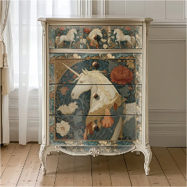 Papel De Seda Botánico de Unicornio Floral Rojo Jade Vintage