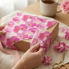Papel De Seda Botánico floral de flores silvestres Cottagecore