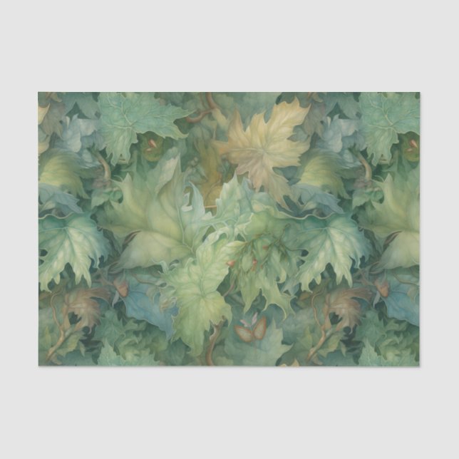 Papel De Seda Botánico Hojas Verdes (Anverso)