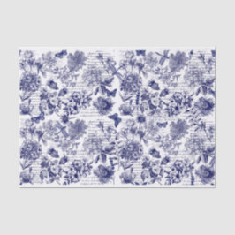 Papel De Seda Botánicos en azul con desconexión de guiones