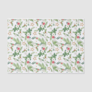 Papel De Seda Botánicos feriales de invierno festivos