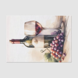 Papel De Seda Botella acuática de vino y descomposición de uvas