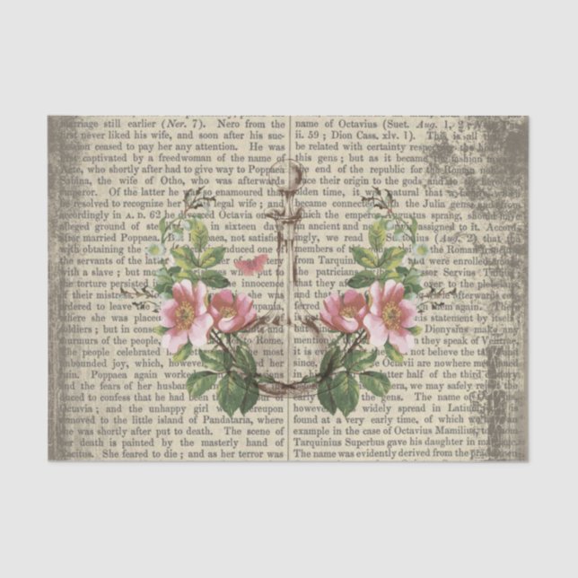 Papel De Seda Botella de literatura del diccionario antiguo de é (Anverso)