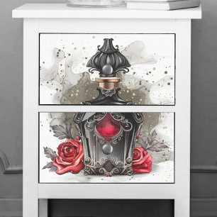 Papel De Seda Botella gótica perfume victoriana de moda con Rosa